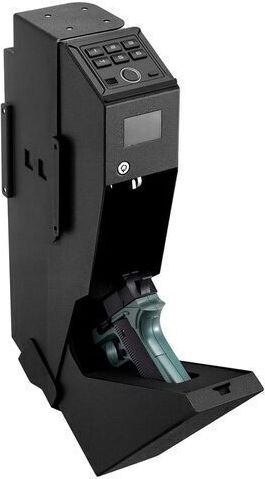 Cutie Metalică Pentru Arme 1 X Pistol 1 X Magazin Cu Încuietoare Combinată Cu Amprentă Cheie 190 X 98 X 425 Mm Neagră