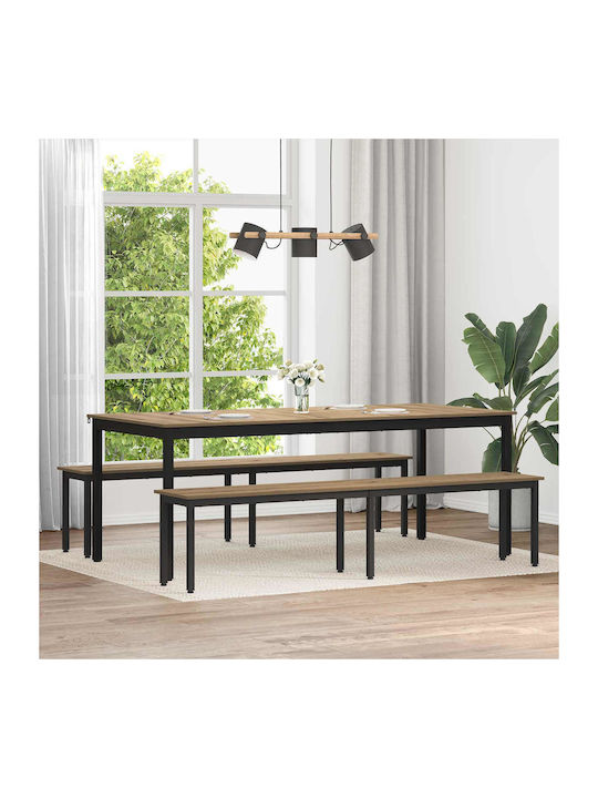 Dining Room Bench with Wooden Surface Brown 200...