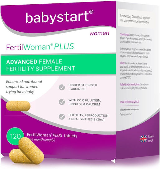Fertilwoman Plus Babystart 120 Таблетки Фолиева Киселина Витамини За Фертилитет На Жените