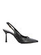 Leder Pumps mit hohem Absatz Schwarz