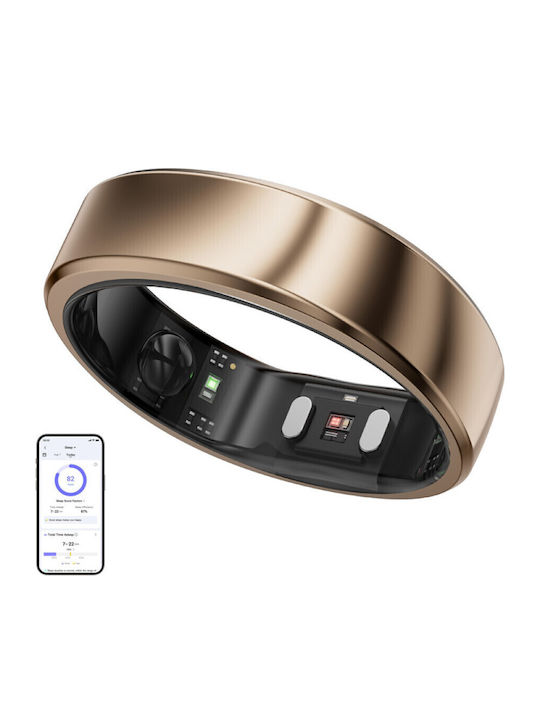 RingConn Gen 2 Air Intelligenter Ring 20.7mm Wasserdicht mit Herzfrequenzsensor Dune Gold