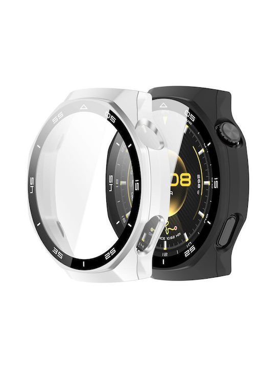 Plastikhülle mit Glas in Weiß Farbe für Huawei Watch GT 6 Pro 46mm