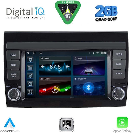 Digital IQ Ηχοσύστημα Αυτοκινήτου για Fiat Bravo 2007-2019 (Bluetooth/USB/WiFi/GPS/Apple-Carplay/Android-Auto) με Οθόνη Αφής 7"
