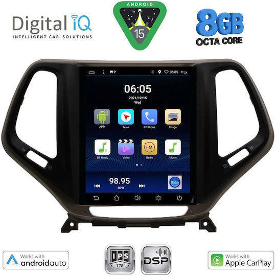 Digital IQ Ηχοσύστημα Αυτοκινήτου για Jeep Cherokee 2014 με Clima (Bluetooth/USB/AUX/WiFi/GPS/Apple-Carplay/Android-Auto) με Οθόνη Αφής 9.7"