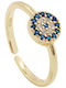 Ring with Zircon made of Silver Gold Plated