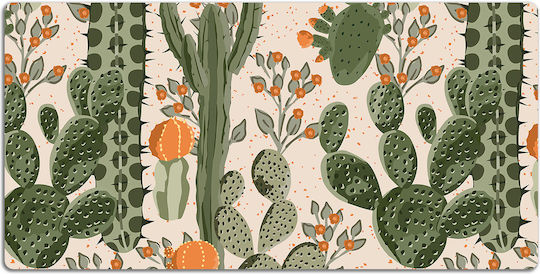 Desk Pad Modern Design Surface Protection Orange Cactus 120x60 Cm