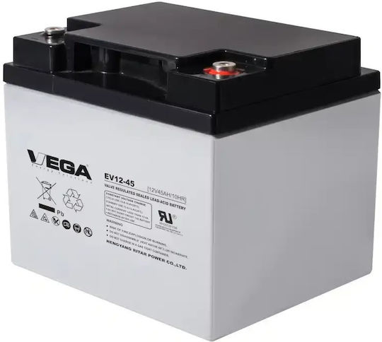 Vega Ritar Μπαταρία UPS με Χωρητικότητα 45Ah και Τάση 12V EV12-45 1τμχ