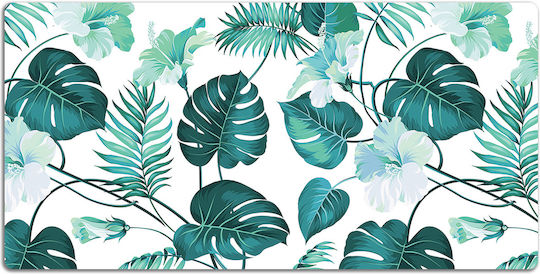 Protecție Birou Tastatură Mouse Frunze Tropicale 100x50 Cm