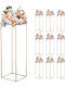 Wedding Flower Base Vevor 10 Pieces Flower Base Column 80cm Flower Bases Metal Laminate Gold Rectangular Flower Presentation Base Wedding Party Birthday Home Gold Centerpiece Bases