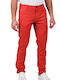 Trousers Chino Elastic in Slim Fit Red
