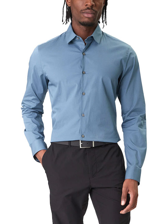 Calvin Klein Long-sleeved Cotton Shirt Blue