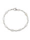 Bratari Pentru Femei Handmade Argintiu Fildeș Placat Cu Platină 18,5 Centimetri Silverline 0230072901