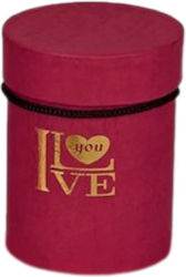 Geschenkverpackung mit Griff – "I Love You" Bordeaux 9x11,5 cm