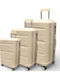 Olia Home Hard Cream Suitcases with 4 Wheels Set of 3 Pieces