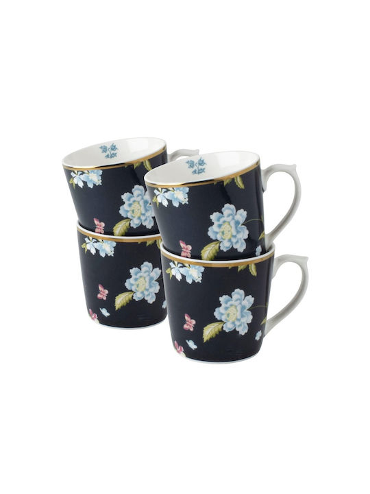 Set Porcelain Mugs Midnight Uni 32cl Set 4 Pieces Laura Ashley Heritage La182793 00053354