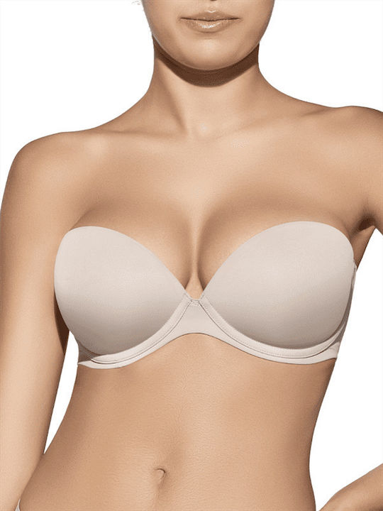 Strapless Bra with Light Padding Beige