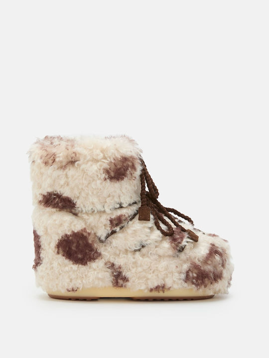 Moon Boot Synthetic Leather Snow Boots with Lac...