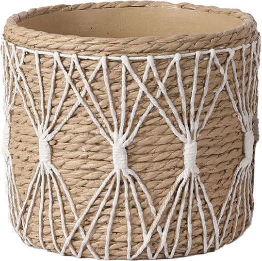 Marhome Κασπώ Τσιμεντένιο Μπεζ 24.5x24.5x21.5εκ.