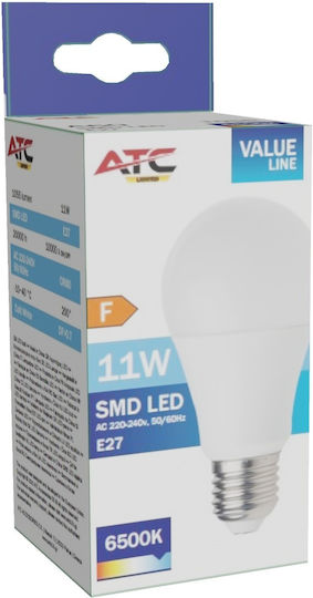 ATC LED Glühbirne 11W 110mm für E27 Fassung und Form A60 Kühles Weiß 1055lm