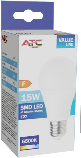 ATC LED Glühbirne 15W 118mm für E27 Glühbirnensockel und Form A60 Kühles Weiß 1520lm