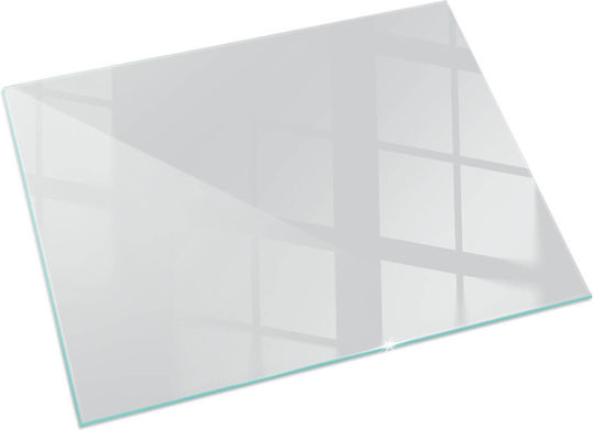 Hardened Glass Stand Front Fireplace Floor Grey 60x40 Cm