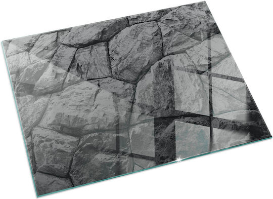 Kaminzubehör und -teile Schutzglas Hartes Glas Boden Natürliches Steindesign 60x40 cm