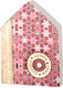Ceramic House Interior Circle Plexiglas Wishes White Gold Red 11.5x8cm 1 Piece