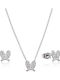 Asimi Body Piercing Set mit Halskette & Ohrringe aus Stahl mit Steinen