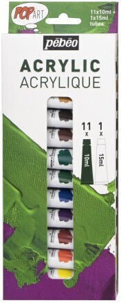 Σετ Ακρυλικων Pebeo Popart 17x10ml 15ml White