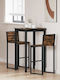 Table Dining Room Wooden with Metal Frame Gray 60x60x105cm