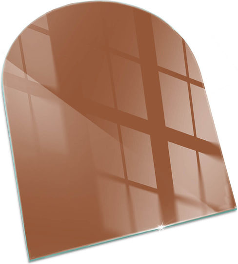 Glasbasis Vorne Kamin Gehärtetes Glas Design Braun 80x70 cm