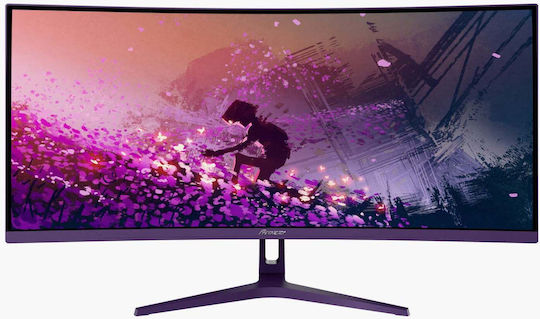 Arozzi Nova Ultrawide VA Curved Gaming Monitor 34 Inches QHD 3440x1440 165Hz with Response Time 4ms GTG Purple