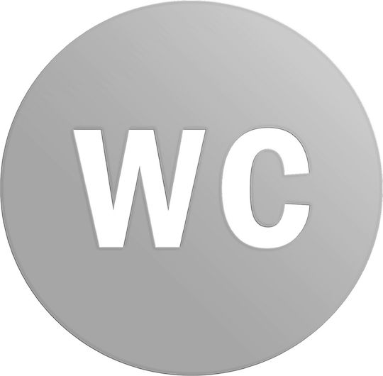 Wc – Στρογγύλη Πινακίδα Σήμανσης Ανοξειδωτο-ατσαλι-inox