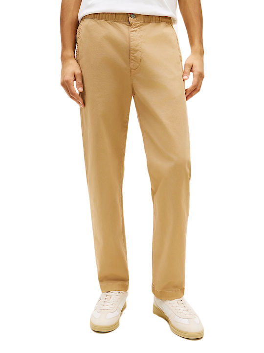 Tommy Hilfiger Ανδρικό Παντελόνι Τζιν Ελαστικό Relaxed Fit Tapered Καφε