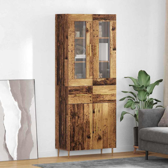 Highboard Pandantiv Vitrină de living cu Sticlă 69.5x34x180cm