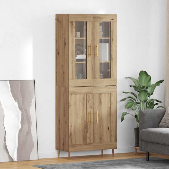 Highboard Κρεμαστή Βιτρίνα από Μοριοσανίδα με Τζάμι Artisan Oak 69.5x34x180cm 3416047 Highboard Κρεμαστή Βιτρίνα από Μοριοσανίδα με Τζάμι Artisan Oak 69.5x34x180cm 3416047