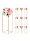 Wedding Flower Base Vevor 10 Pieces Flower Base Column 60cm Flower Bases Hidden Screw Rectangular Cubic Florist Shelf Wedding Party Birthday Home Gold Centerpiece Bases