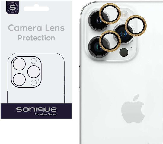 Sonique Glitter Lens Pro Προστασία Κάμερας Tempered Glass Χρυσό για το iPhone 14 Pro, iPhone 14 Pro Max