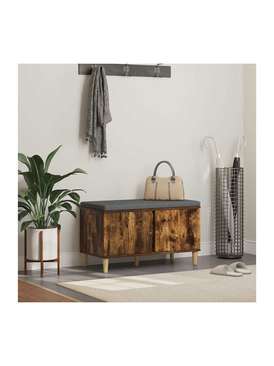 Eingangsmöbel mit Bank Καπνιστό Δρύς 60x38x46cm