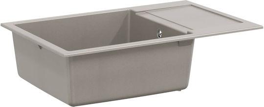 vidaXL Drop-In Chiuvetă din Granit Sintetic L78xW50cm Gri