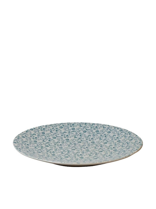 Authentic Plate Shallow Ceramic Blue with Diameter 27cm 6pcs