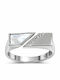 Ring with Zircon made of Silver Gold Plated