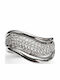 Ring with Zircon made of Silver Gold Plated