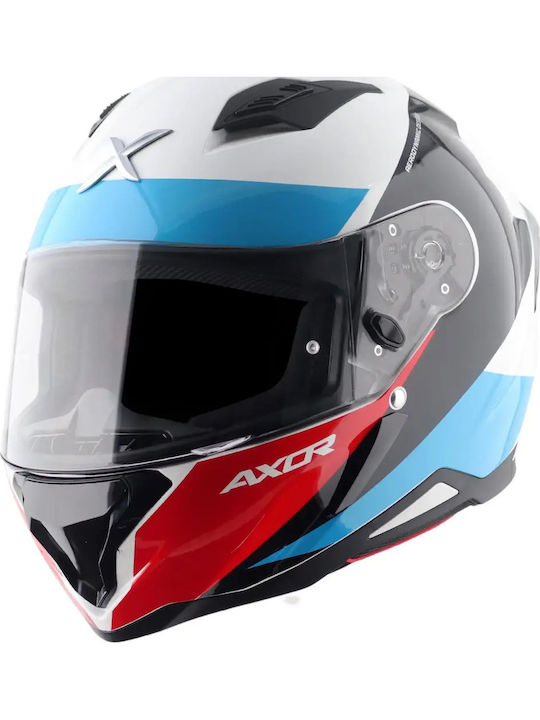 Axor Hunter Turbo White Red Κράνος Μηχανής Full Face ECE 22.06 1500gr