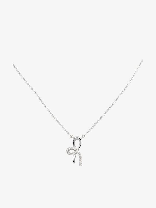 Necklace from Gold Plated Silver with Zircon