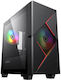 GameMax Cyclops Gaming Micro Tower Κουτί Υπολογιστή με Πλαϊνό Παράθυρο και ARGB Φωτισμό Μαύρο