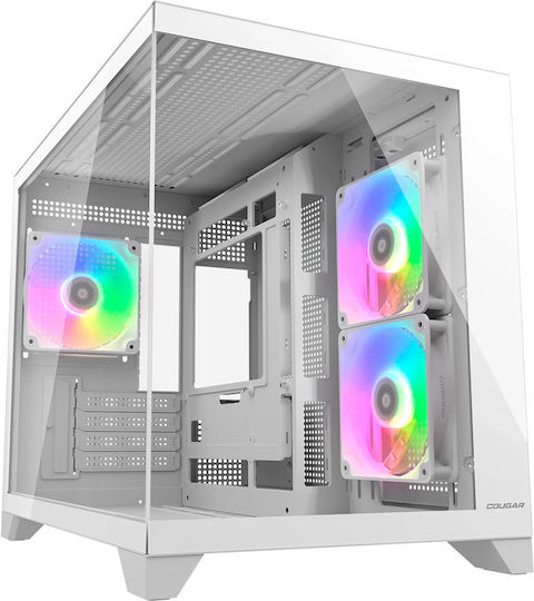 Cougar FV150 MINI Gaming Mini Tower Κουτί Υπολογιστή με Πλαϊνό Παράθυρο Λευκό