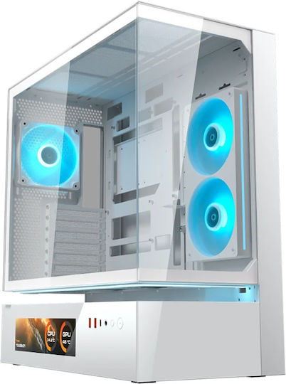Cougar CFV235 Vision Gaming Midi Tower Κουτί Υπολογιστή με RGB Φωτισμό Λευκό