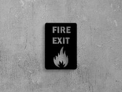 Fire Exit– Πινακίδα Σήμανσης Μεταλλο-μαυρο-χρωμα Fire Exit– Πινακίδα Σήμανσης Μεταλλο-μαυρο-χρωμα