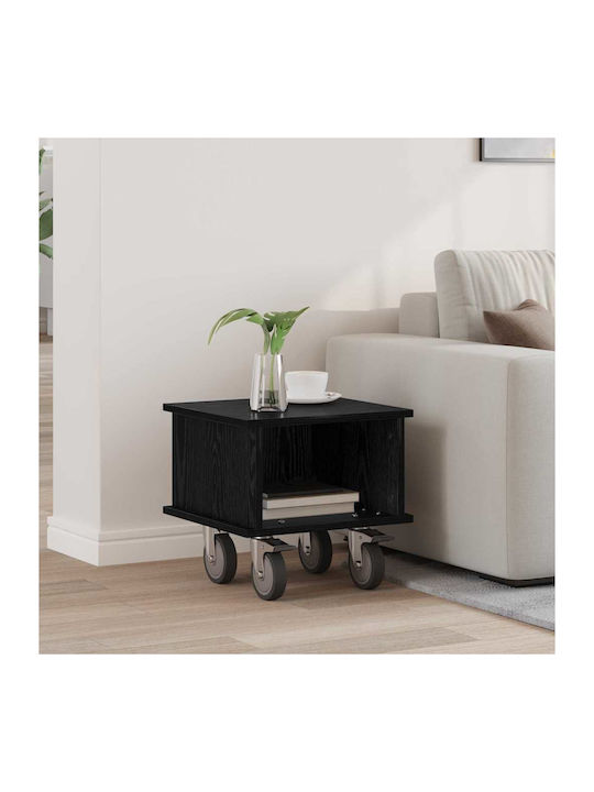 Wooden Bedside Table Black 37x35x35cm